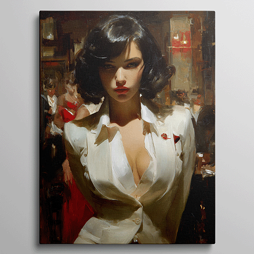 Power in White - Vrouw schilderij