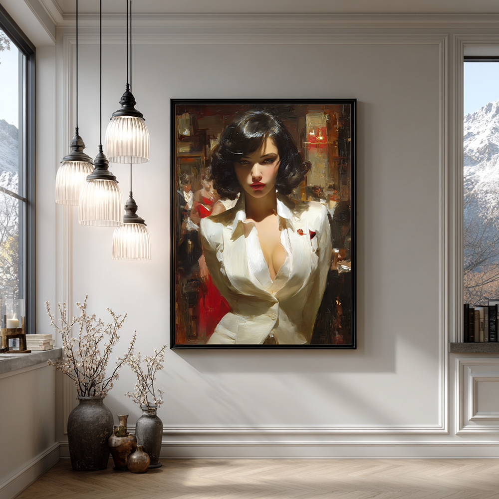 Power in White - Vrouw schilderij