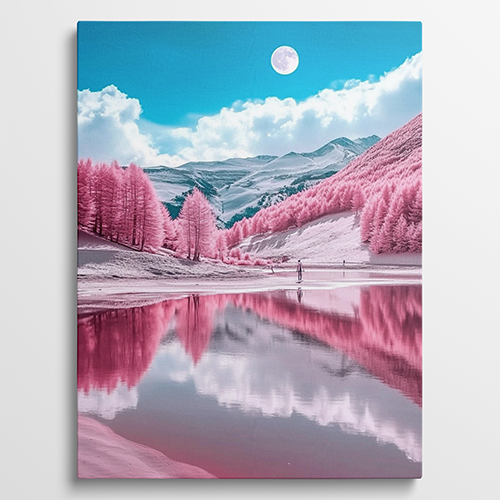 Pink Reflections - Landschap schilderij