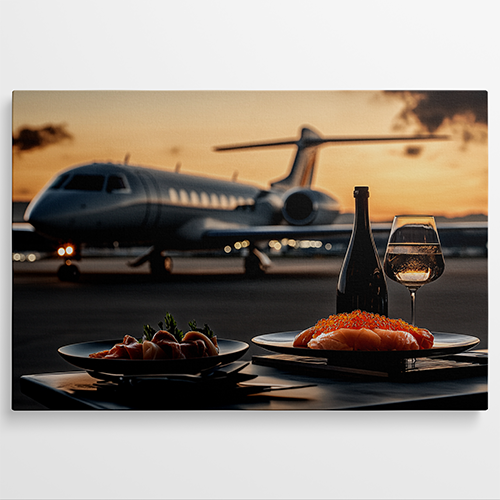 Luxury Food Private Jet - Keuken schilderij