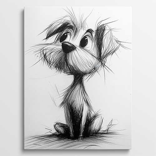 Sketchy Friend - Honden schilderij