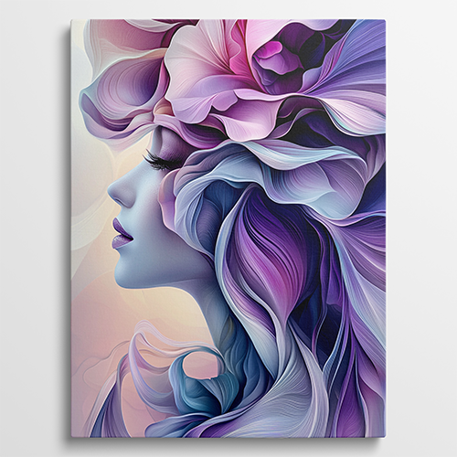 Purple Elegance - Vrouw schilderij