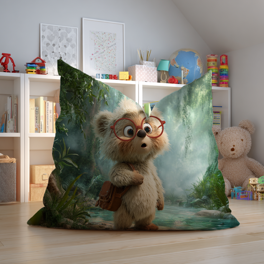 Een beer in de jungle kinderzitzak met boekentas