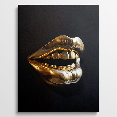 Gold Mouth - Luxe schilderij