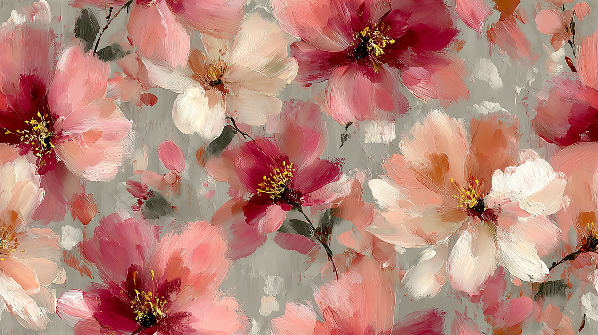 Pink Blossom Symphony - Bloemen schilderij