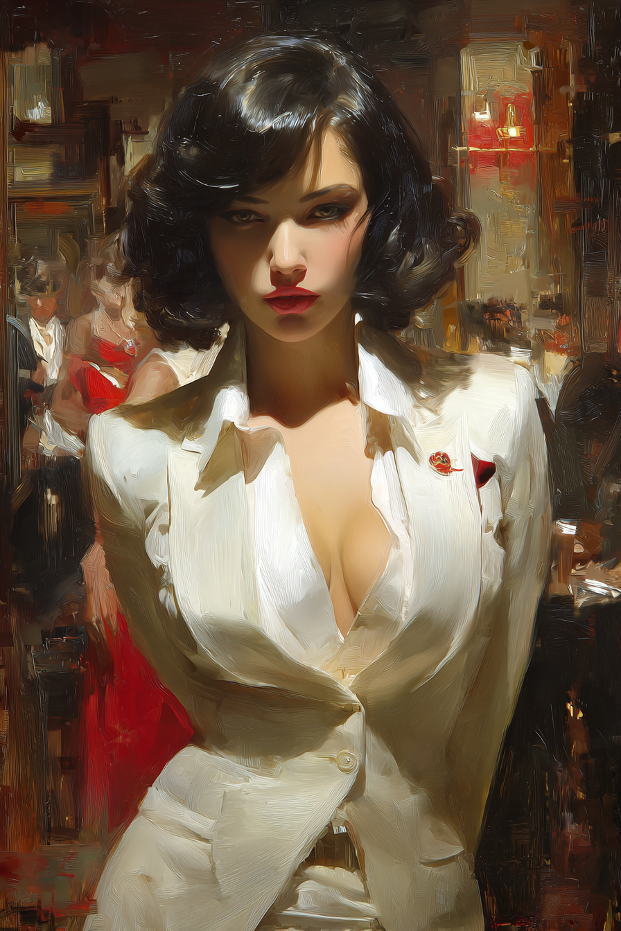 Power in White - Vrouw schilderij