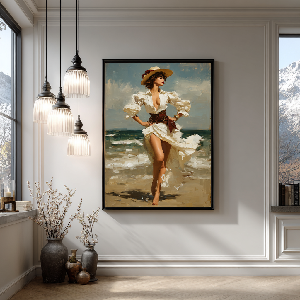 Romantisch schilderij met zomerse sfeer en vintage look