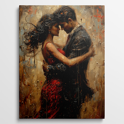 Passionate Embrace - Vintage schilderij