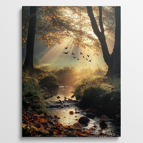 Golden Stream - Landschap schilderij