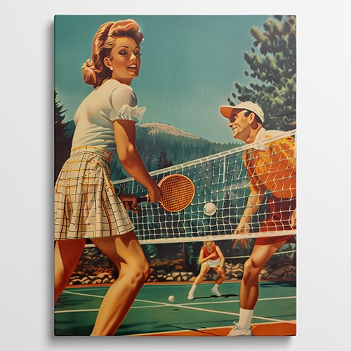 Vintage tennis - Vintage schilderij