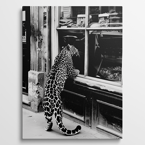 Leopard in Store - Dieren schilderij