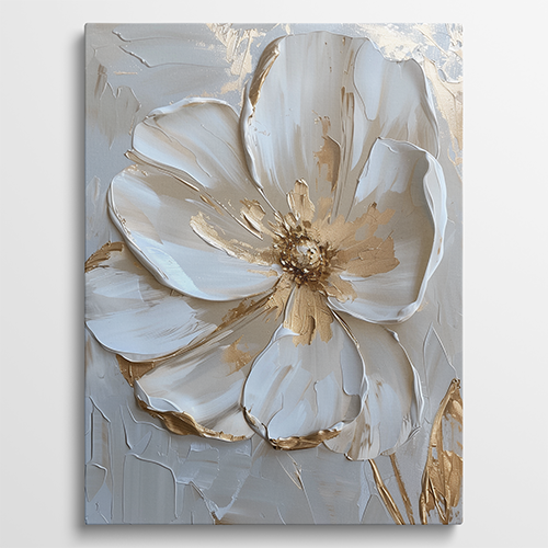 Golden Petals - Bloemen schilderij