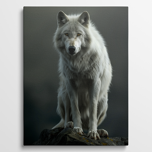 White wolf - Dieren schilderij