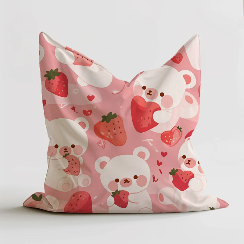 Zitzak met een schattig ontwerp van beren en aardbeien