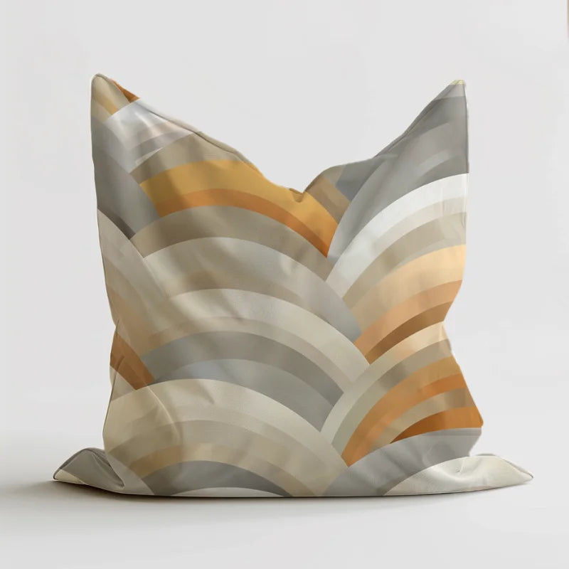 Zitzak met een abstract ontwerp van gouden golven