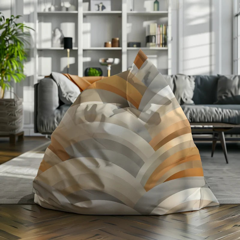 Zitzak met een abstract ontwerp van gouden golven