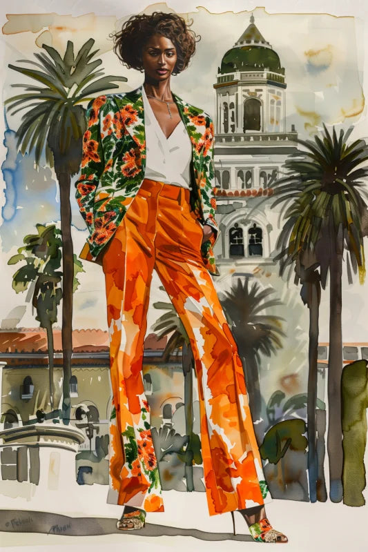 Poster met een elegant ontwerp van mode en bloemen