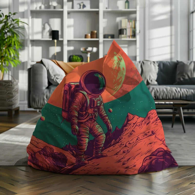 Comfortabele zitzak met een avontuurlijk design met astronaut