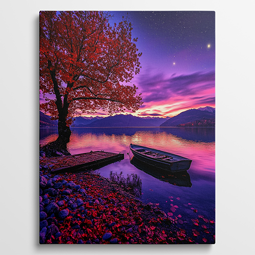 Purple Skies - Landschap schilderij