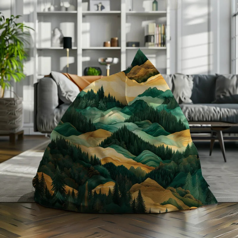 Comfortabele zitzak met een natuurlijk ontwerp in groene tinten