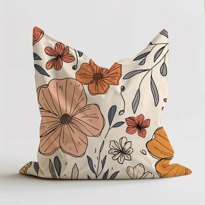 Zitzak met een kleurrijk en vrolijk bloemenpatroon