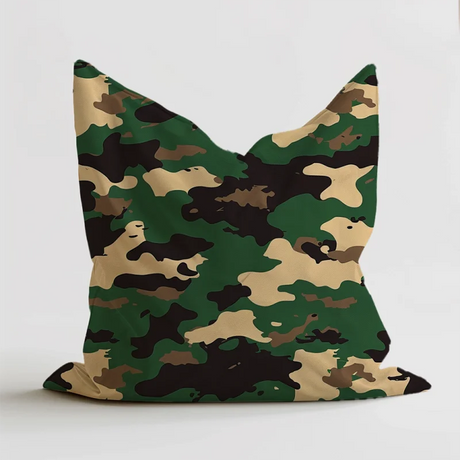 Zitzak met een klassiek camouflagepatroon in aardetinten