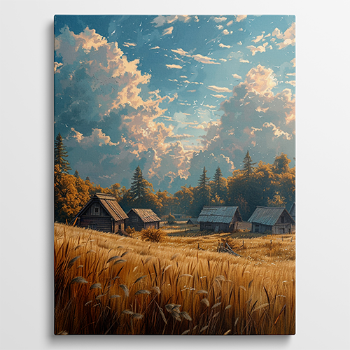 Golden Meadows - Landschap schilderij