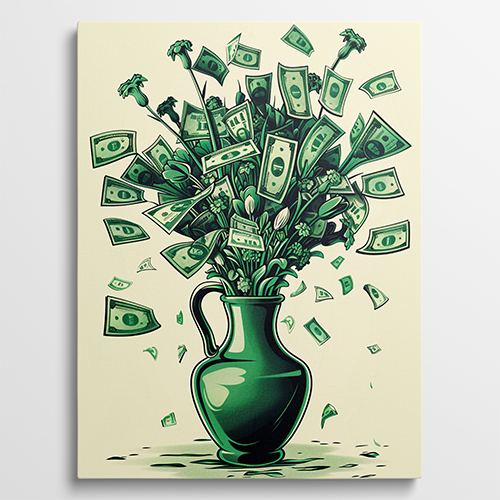 Green Blooms of Fortune - Maffia schilderij