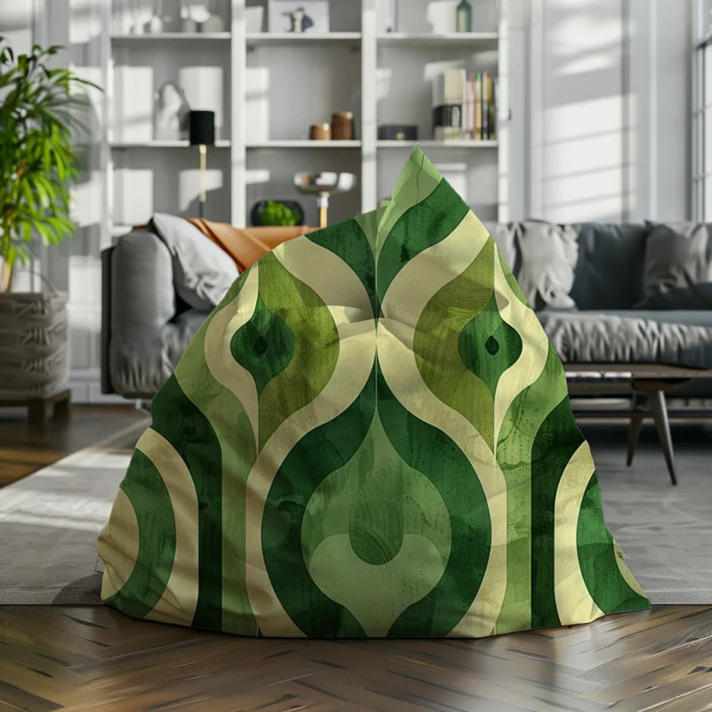 Zitzak met een elegant ontwerp in smaragdgroene tinten