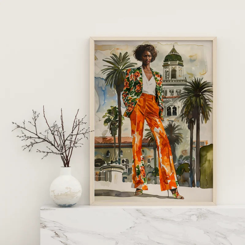 Poster met een elegant ontwerp van mode en bloemen