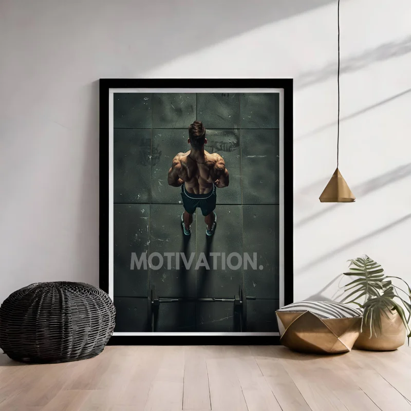 Poster van de gym met een motivatie quote.