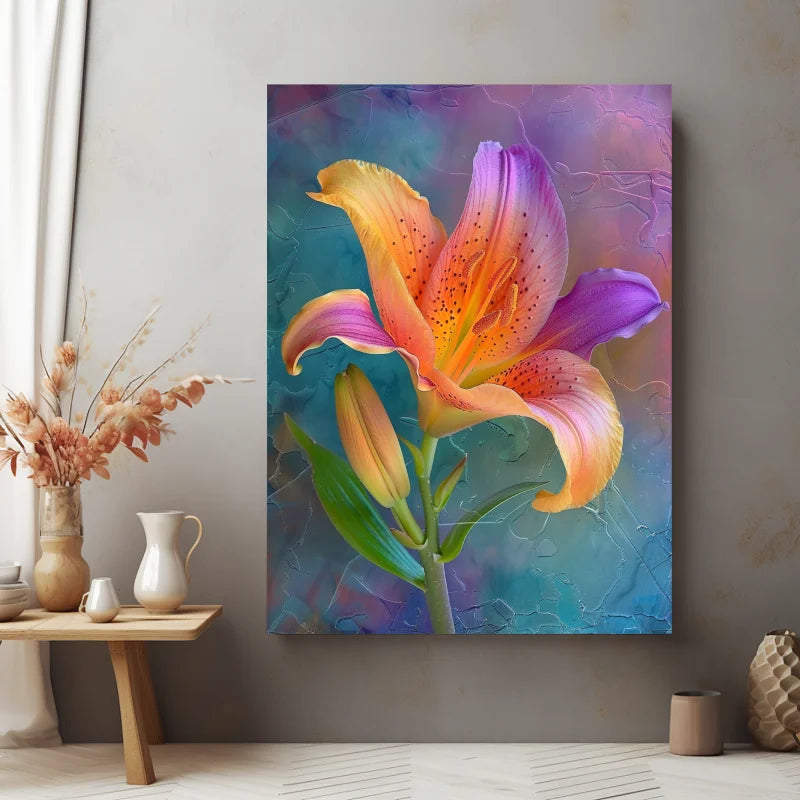 Wanddecoratie plexiglas met een prachtig ontwerp van lelies