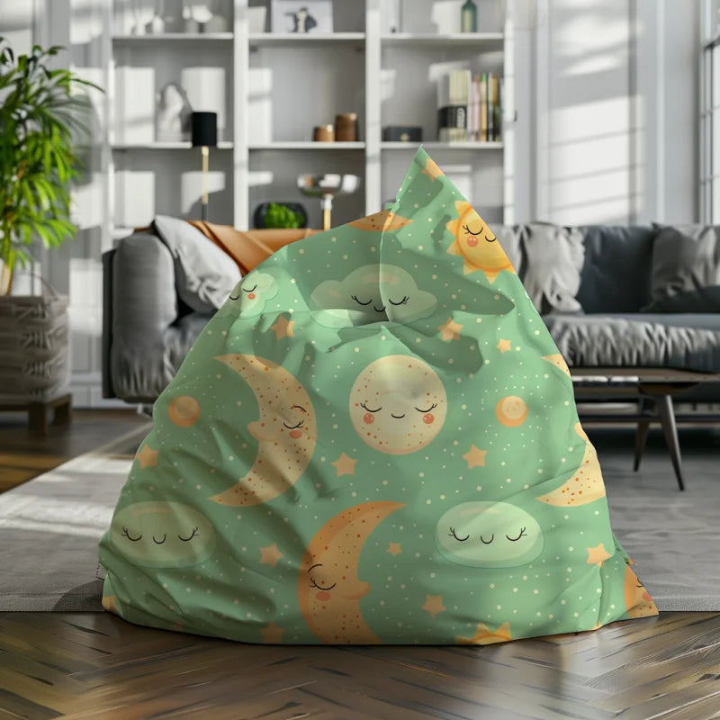 Zitzak met een dromerig ontwerp van wolken en sterren