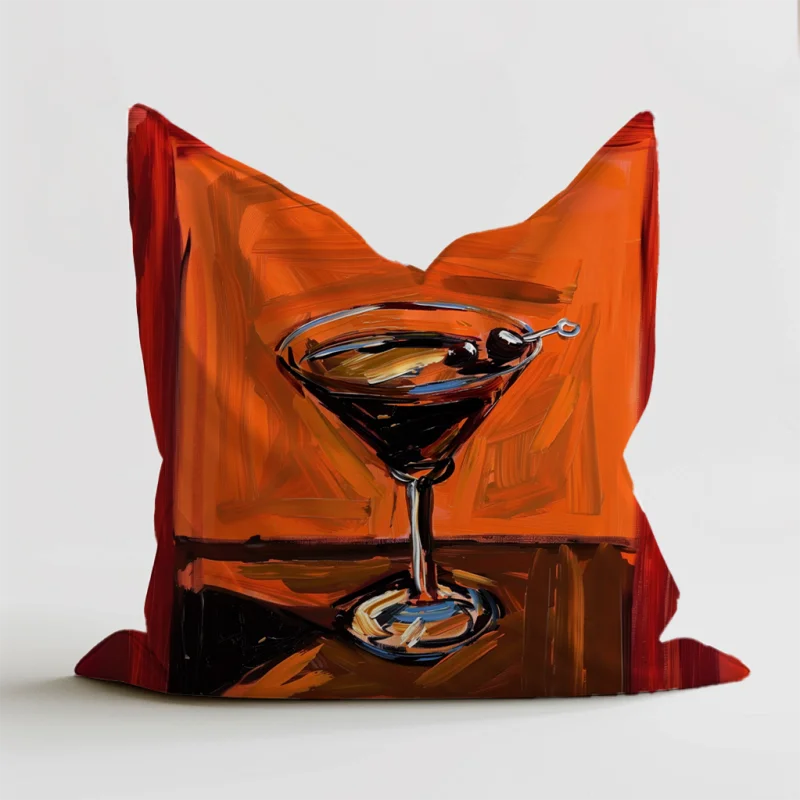 Zitzak met een speels en kleurrijk ontwerp van een martini, perfect voor een energieke en unieke sfeer in je interieur