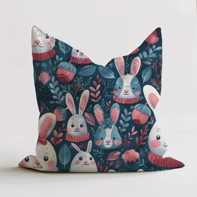 Zitzak met een vrolijk ontwerp van schattige konijntjes