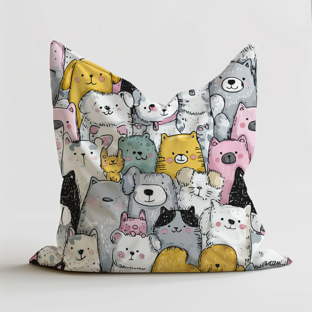 Kleurrijke katten zitzak