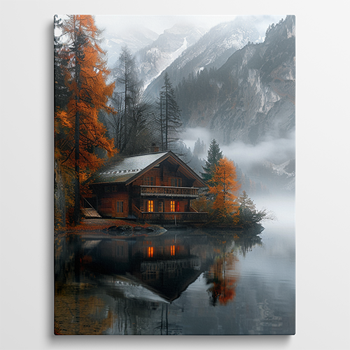 Tranquil Alpine Retreat - Landschap schilderij