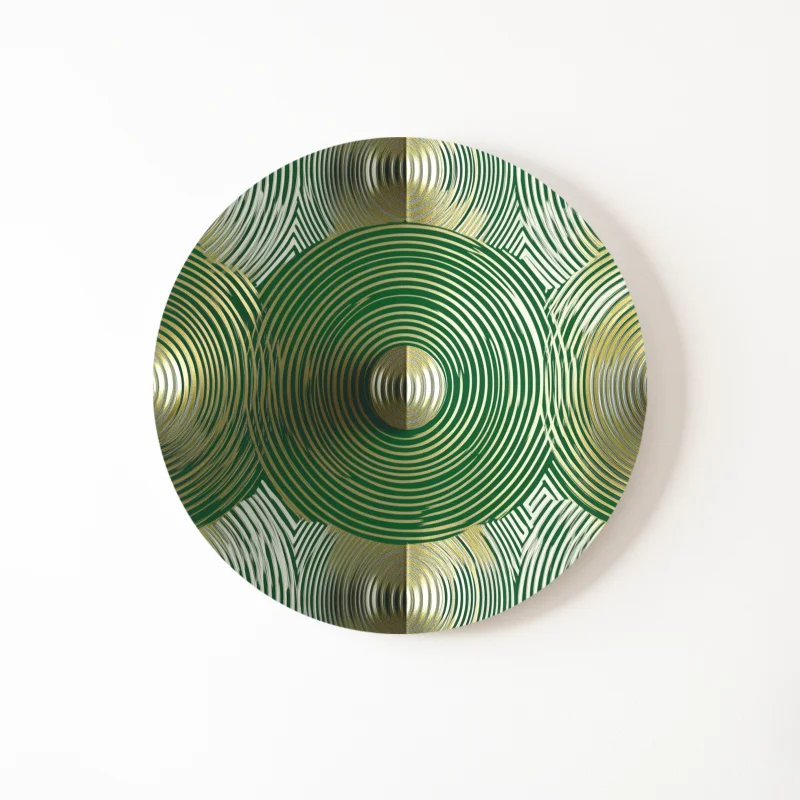 Dibond muurcirkel met groene cirkels