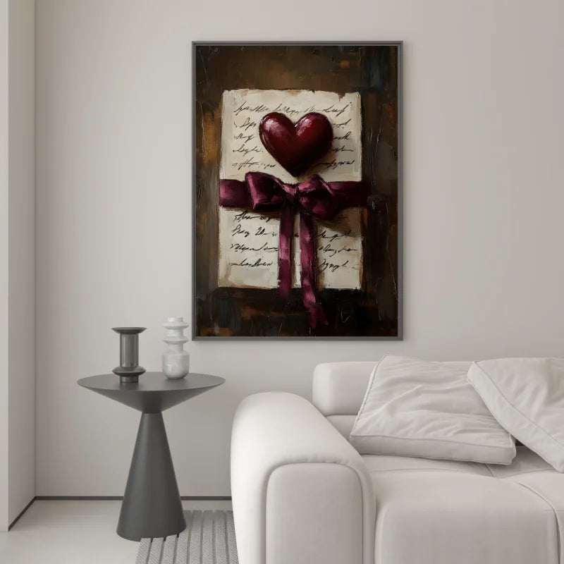 Canvas wanddecoratie van een liefdes brief