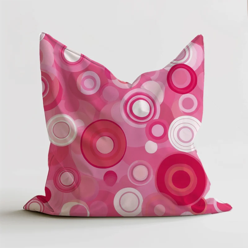 Zitzak met een speels ontwerp van retro roze cirkels