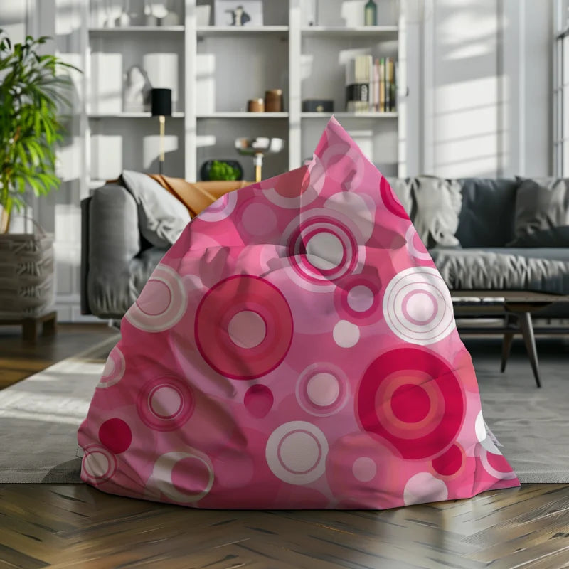 Zitzak met een speels ontwerp van retro roze cirkels