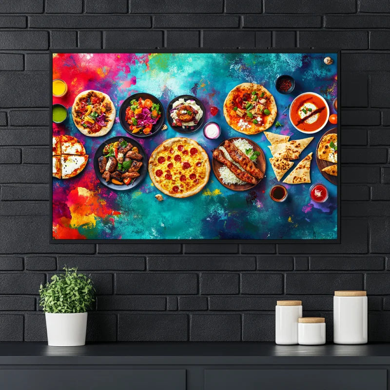 Wanddecoratie canvas Rijke mix van verfijnde ingrediënten en hoogwaardige culinaire creaties.