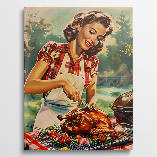 Backyard Happiness - Vintage schilderij