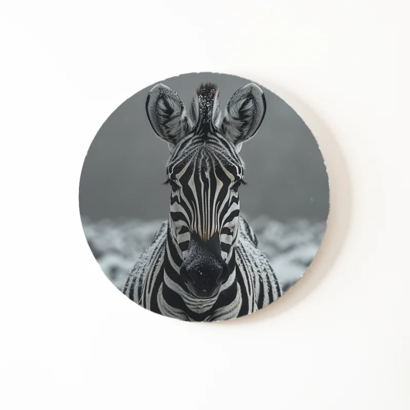 Dibond muurcirkel van een zebra
