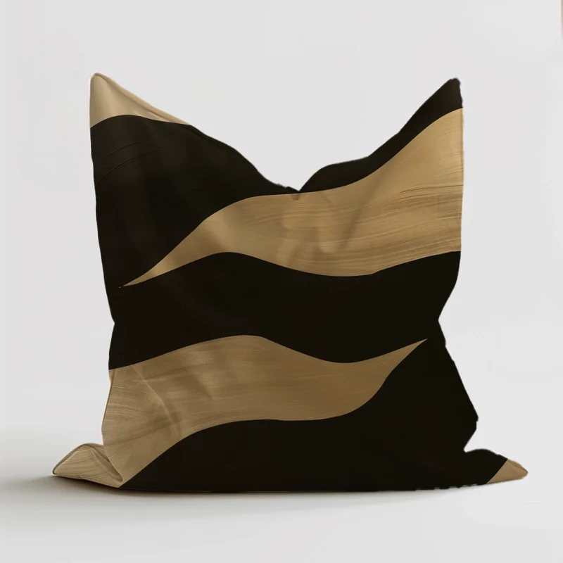 Zitzak met een stijlvol patroon van zwarte en gouden strepen