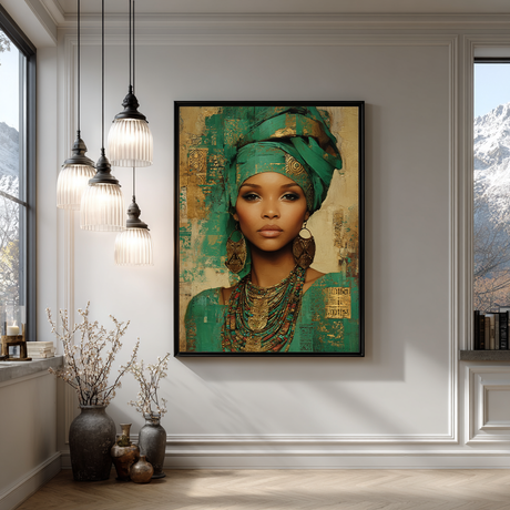 Klassieke uitstraling met turquoise en gouden accenten in Afrikaanse stijl