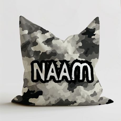 Grijze camouflage zitzak gepersonaliseerd