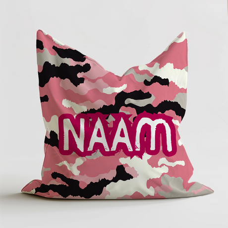 Roze zitzak camouflage kinderzitzak