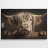 Schotse hooglander genietend van een glas wijn