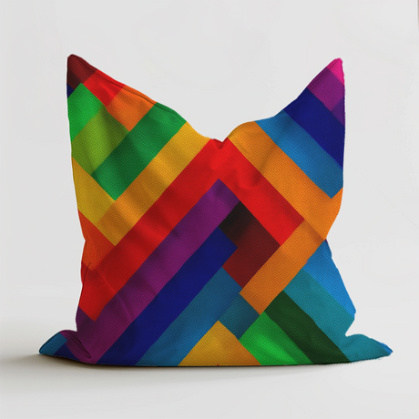 Kleurrijke zitzak met regenboog kleuren